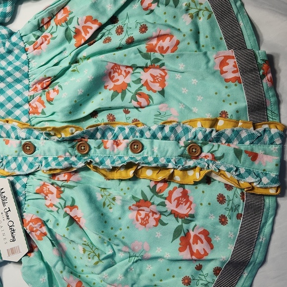 Matilda Jane x Joanna Gaines Girls Size 2 Top | Floral Gingham Ruffle NWT - Picture 6 of 7